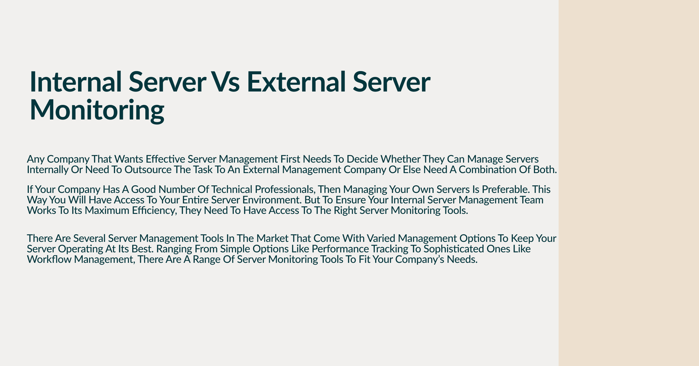 Internal Server vs External Server Monitoring