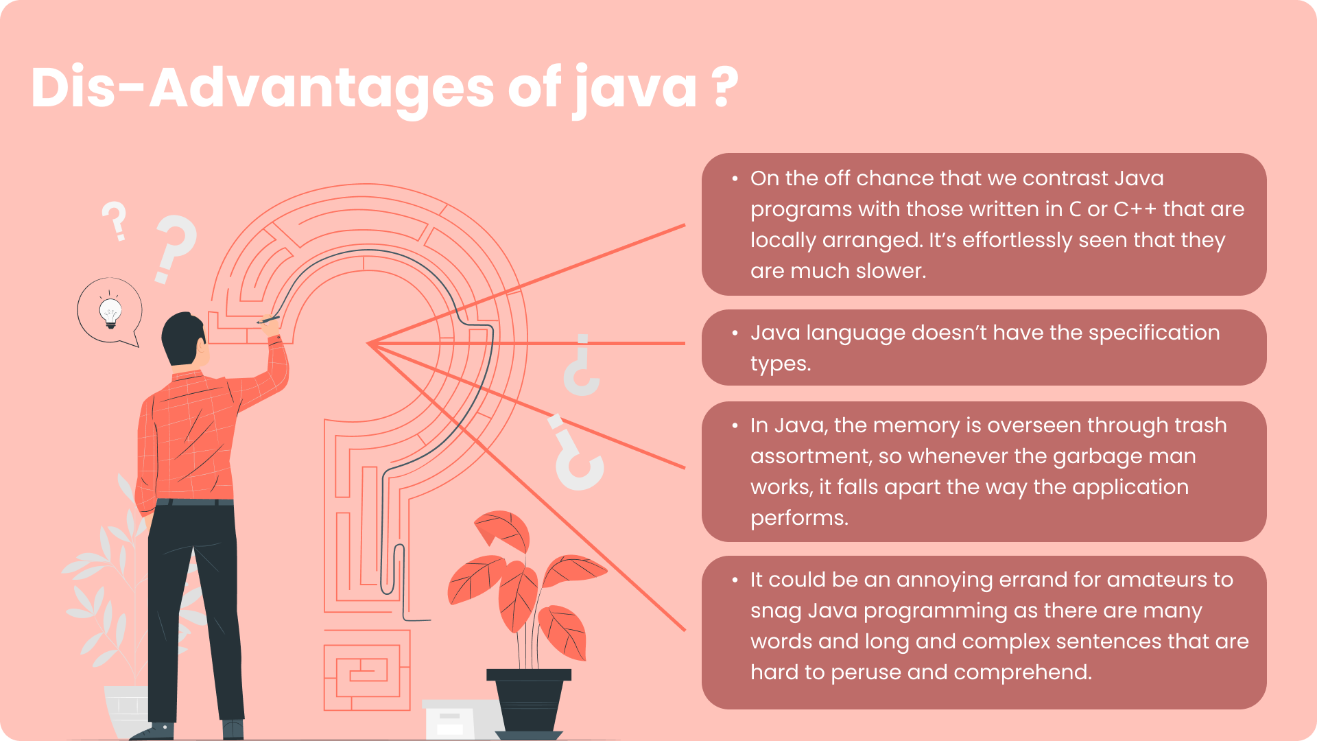 Disadvantages of using Java