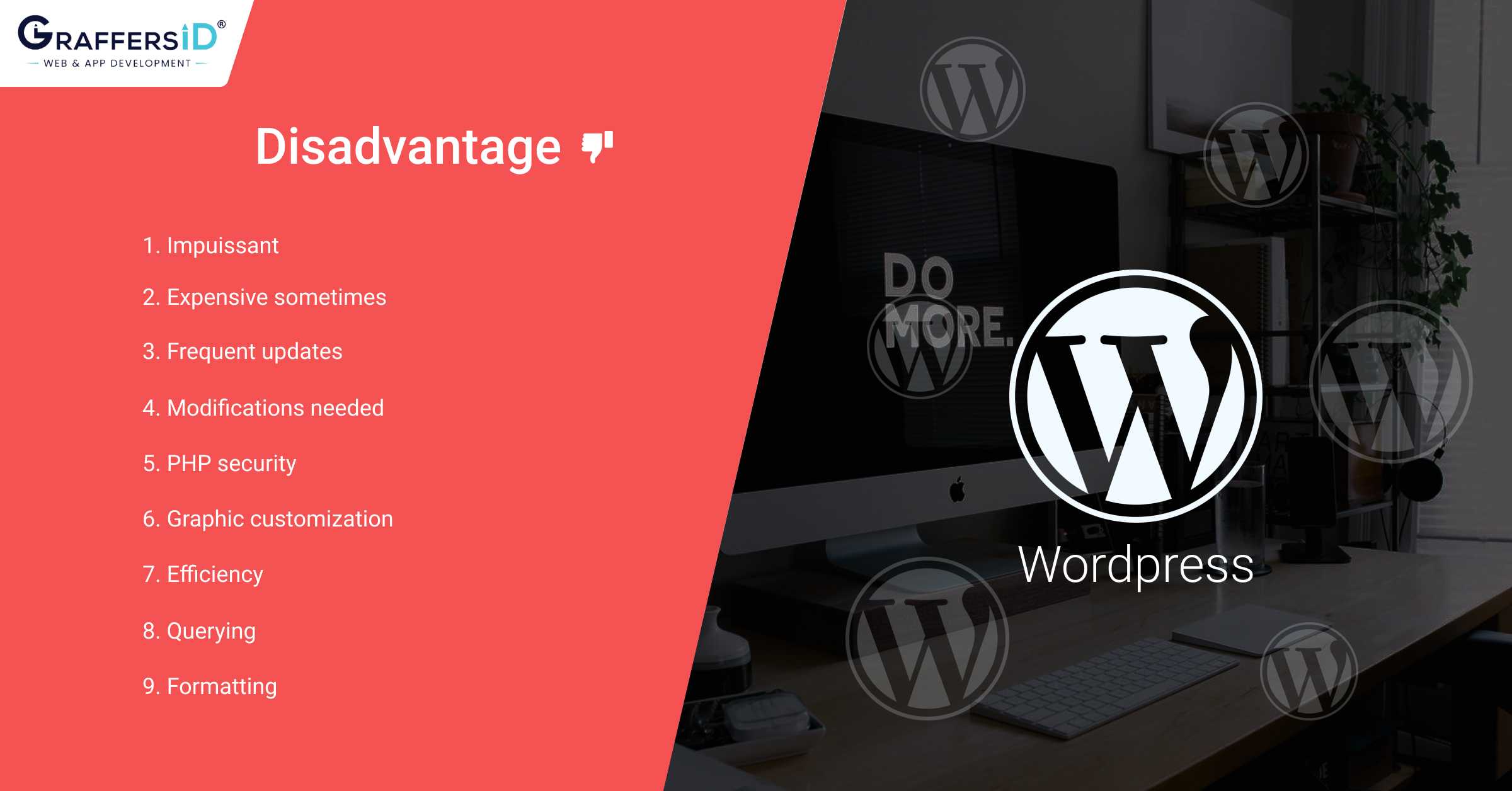 Disadvantages of WordPress website