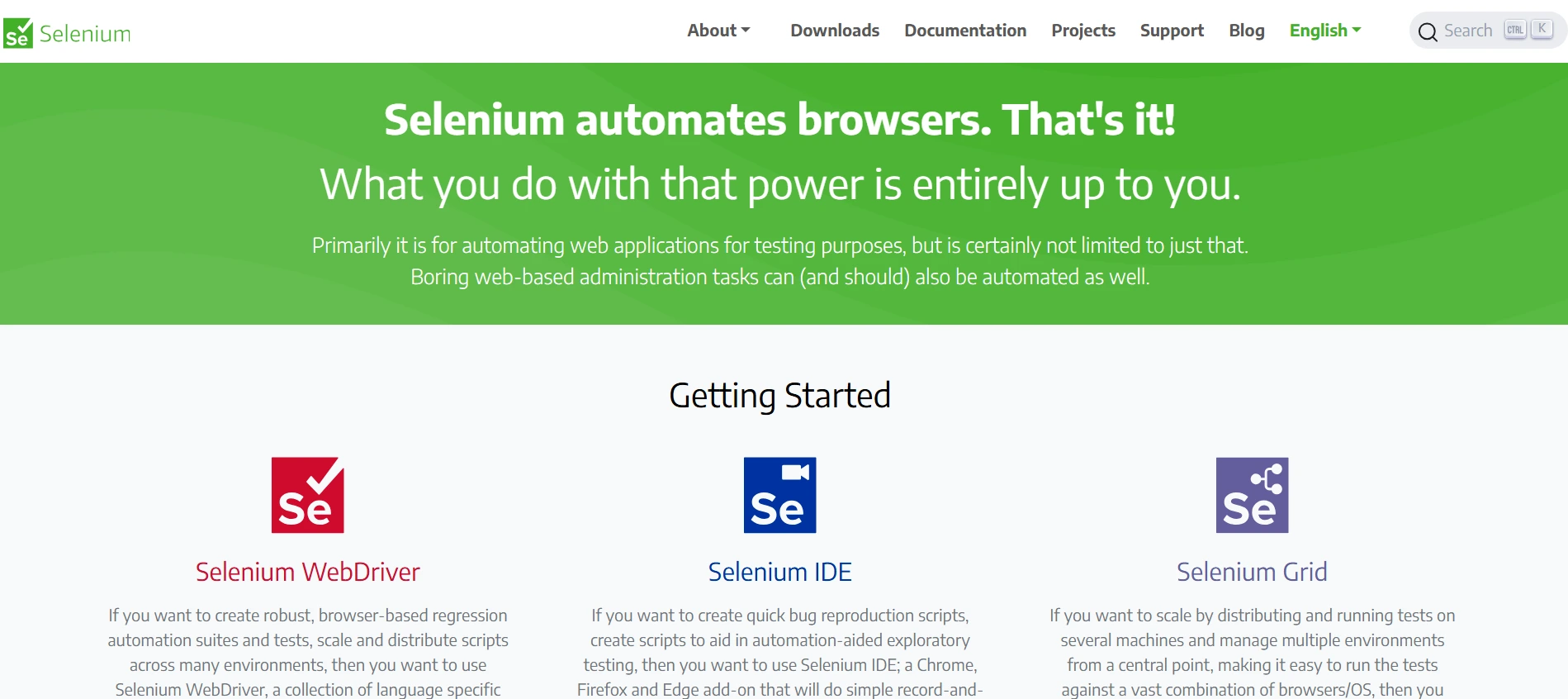 Selenium dashboard