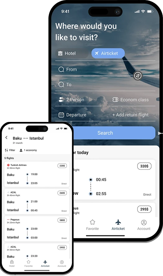 Ticket booking app desktop dashboard