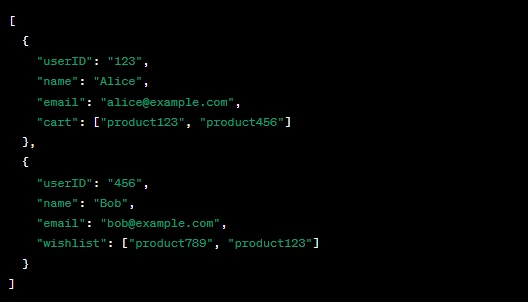 Non-relational Database example