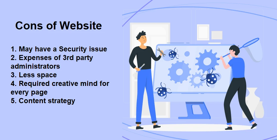 cons of having website